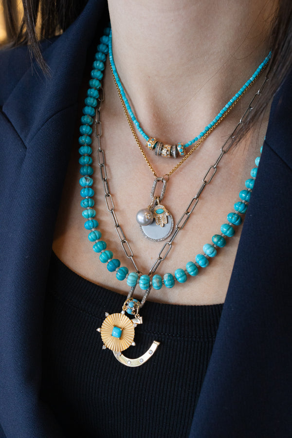 3/4" Matte Silver Diamond Frame Coin Charm