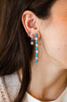 Silver Turquoise Polki Diamond Duster Earrings