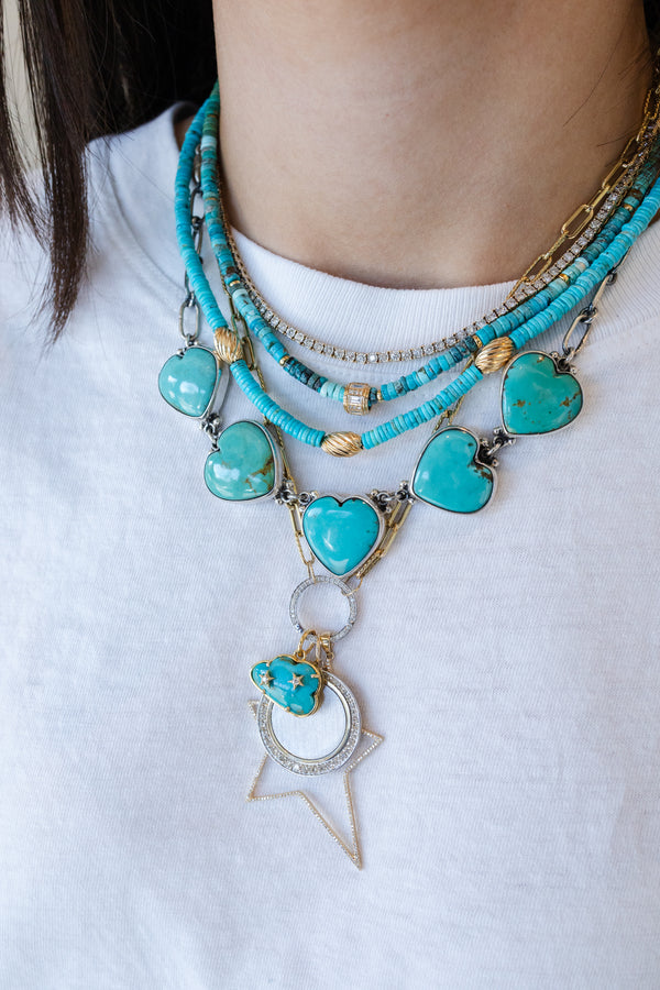 Federico Turquoise Heart Slab Necklace