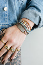 Federico Single Row Abalone Tile Cuff