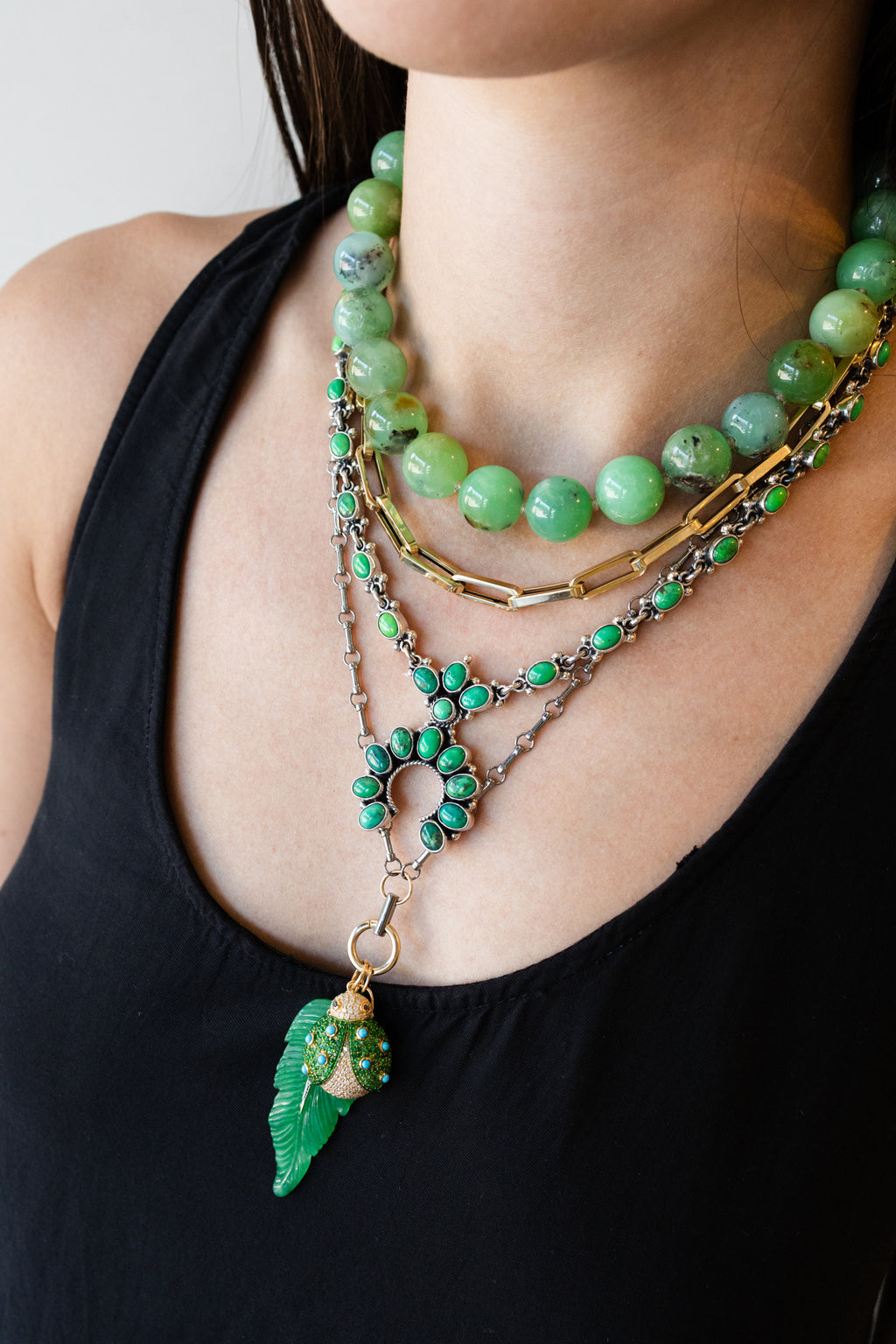 Federico Mini Green Turquoise Naja Necklace