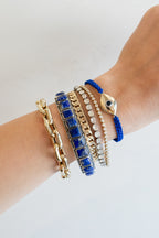 Federico Single Row Lapis Tiled Cuff