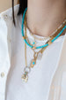 14K Gold Textured Turquoise Oval Charm