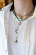 Small 14K Gold Emerald Retro Dog Tag Charm