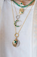 Small 14K Gold Emerald Retro Dog Tag Charm