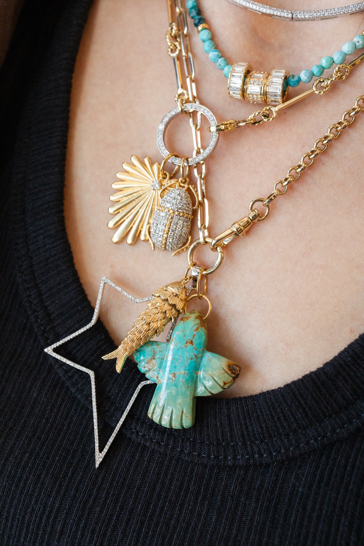 14K Gold Retro Koi Fish Charm