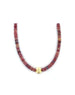 Heishi Cranberry Sapphire Mix Rondelle Necklace