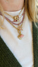 14K Gold Mini Oval Ruby Diamond Charm