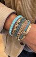 Federico Single Row Blue Turquoise Tiled Cuff