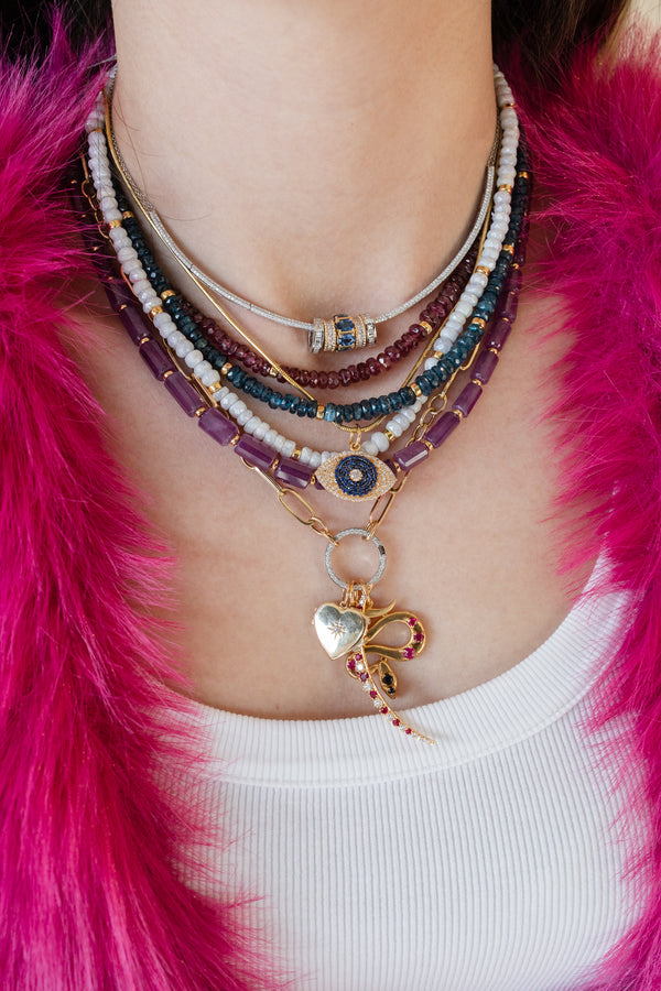 5mm Gray Silverite Rondelle Necklace