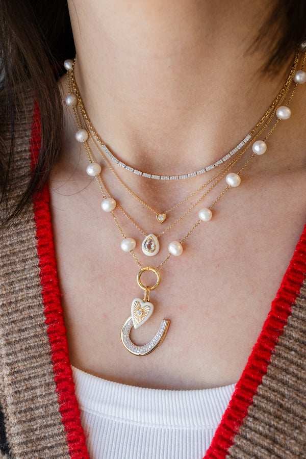 14K Gold Single Diamond Mini Heart Necklace