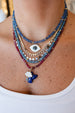 14K Gold White Cacholong Evil Eye Necklace