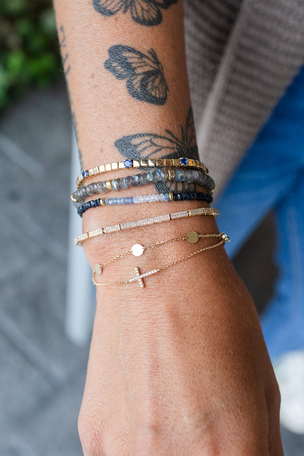 14K Gold Gold Disk Station Bracelet