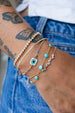 18K Gold Round Turquoise Station Bracelet