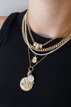 14K Gold Mother of Pearl Oval Spacer