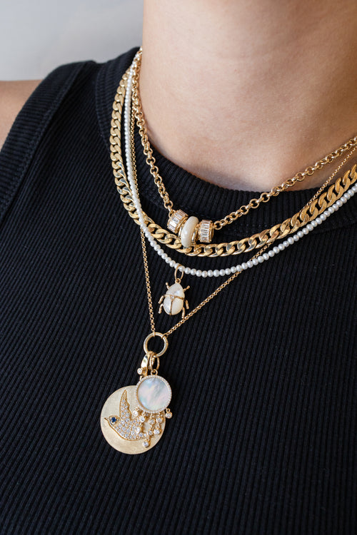 14K Gold 1.5mm Rolo Lock Necklace 18"