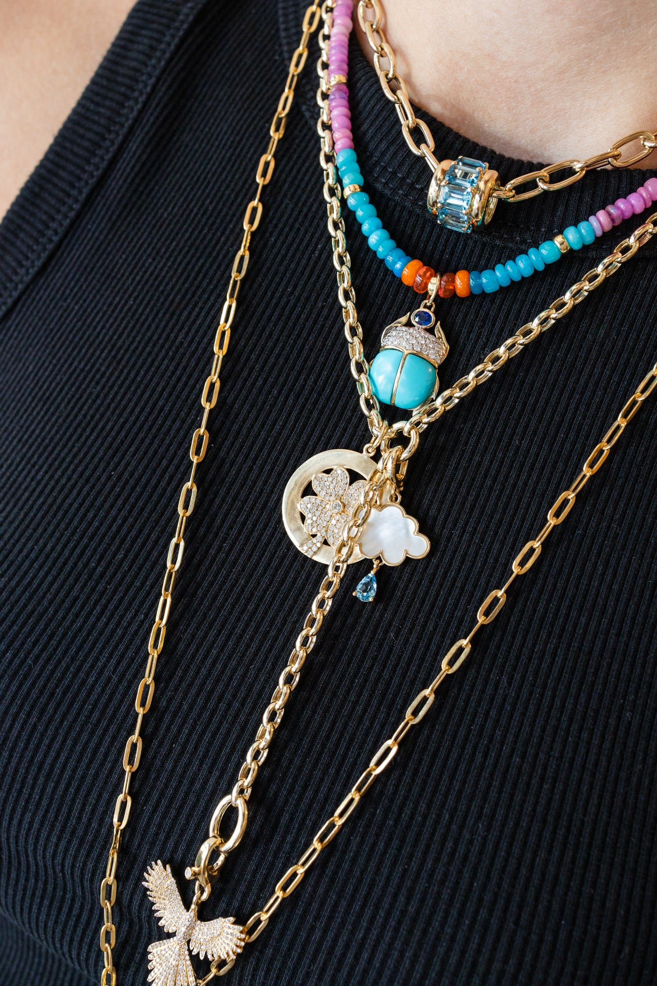 14K Gold Oval Link Lariat