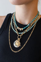 14K Gold Diamond Halo Medallion Charm
