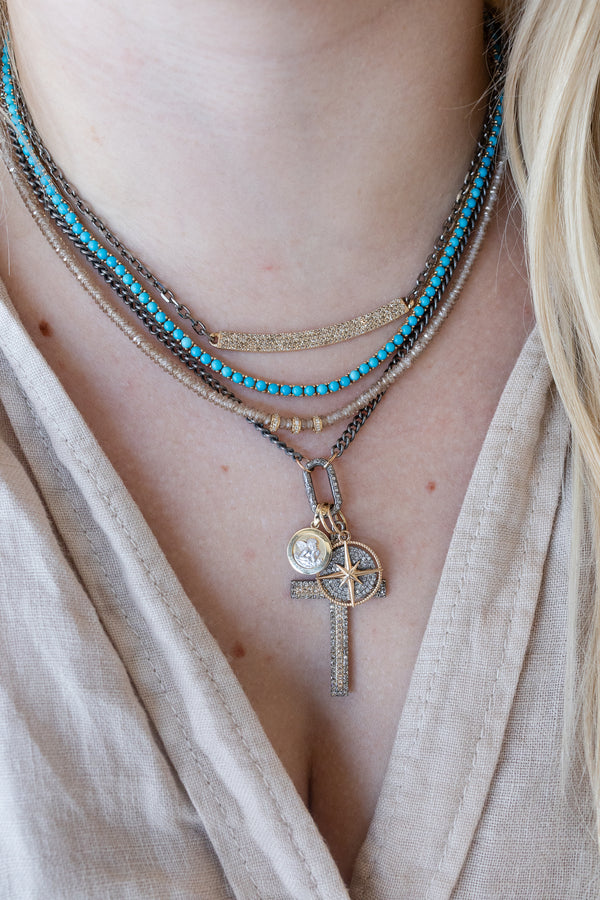 The Luxe Lexi Lock Necklace: Silver Cuban Chain