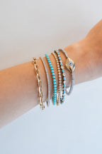 Mini Polki Diamond Turquoise Tennis Bracelet