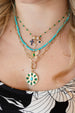 Gold Filled Green Enamel Tin Cup Necklace