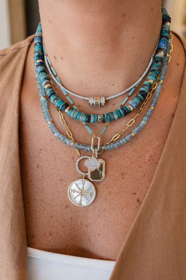 8mm Heishi Chrysocolla Rondelle Necklace