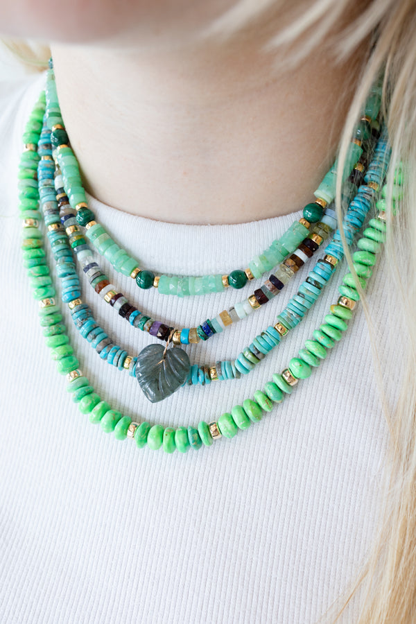 6mm Heishi Turquoise Rondelle Necklace