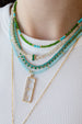 3mm Diopside & Turquoise Rondelle Necklace