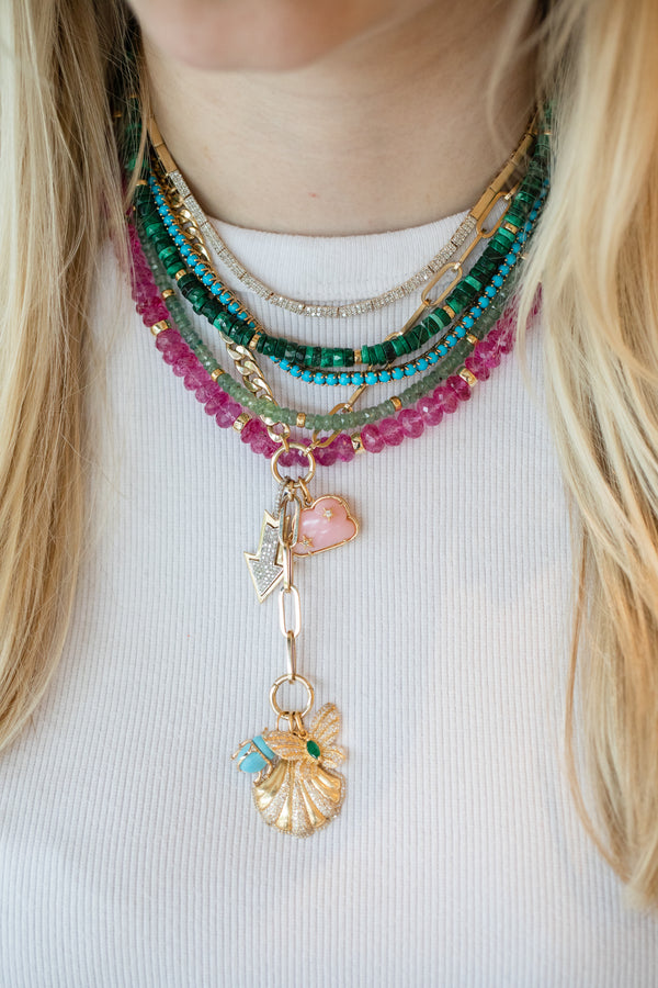 8mm Pink Sapphire Rondelle Necklace