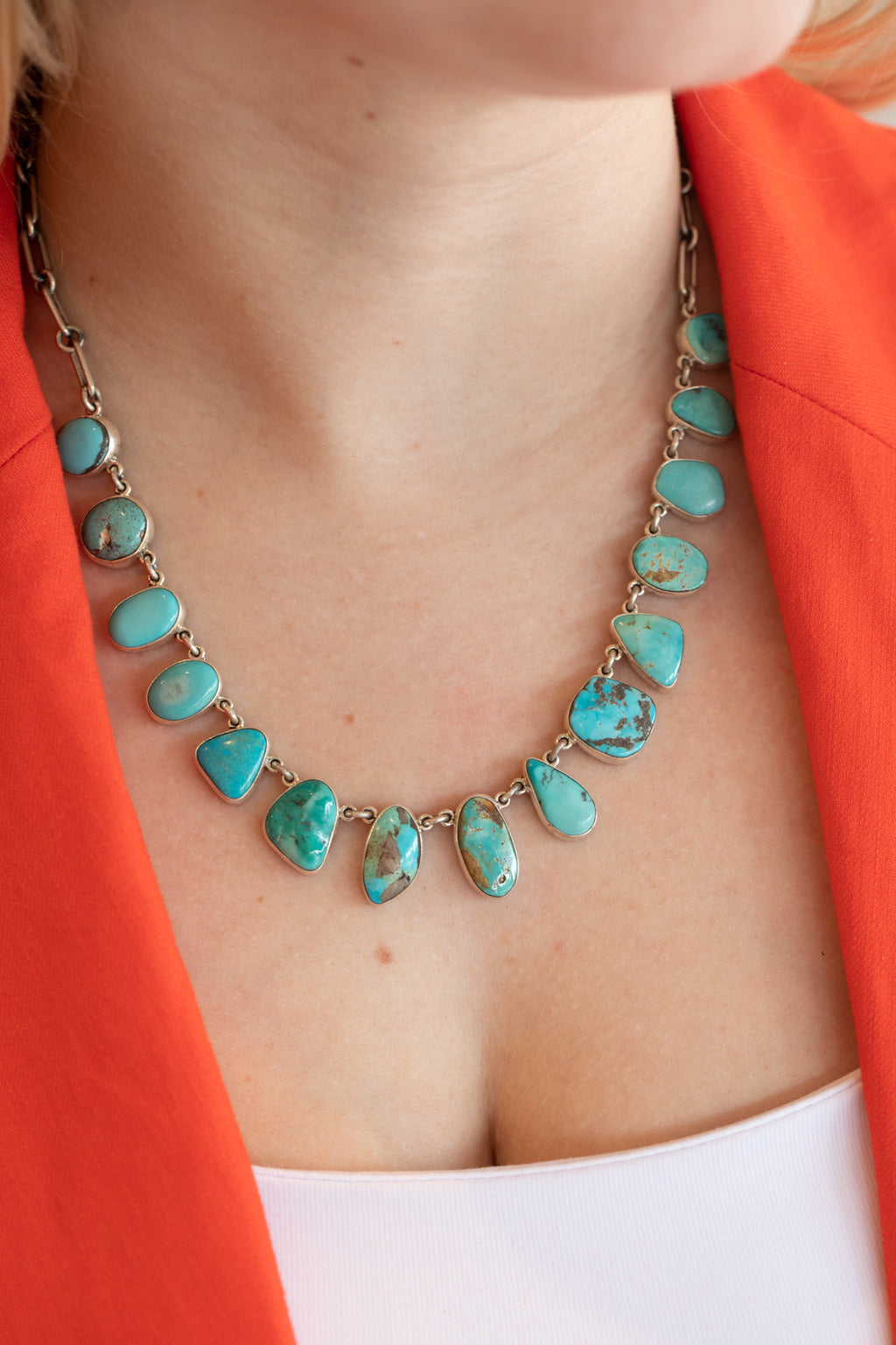 One of a Kind Federico Turquoise Slab Necklaces