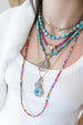 Kingman Turquoise Oval Rondelle Necklace