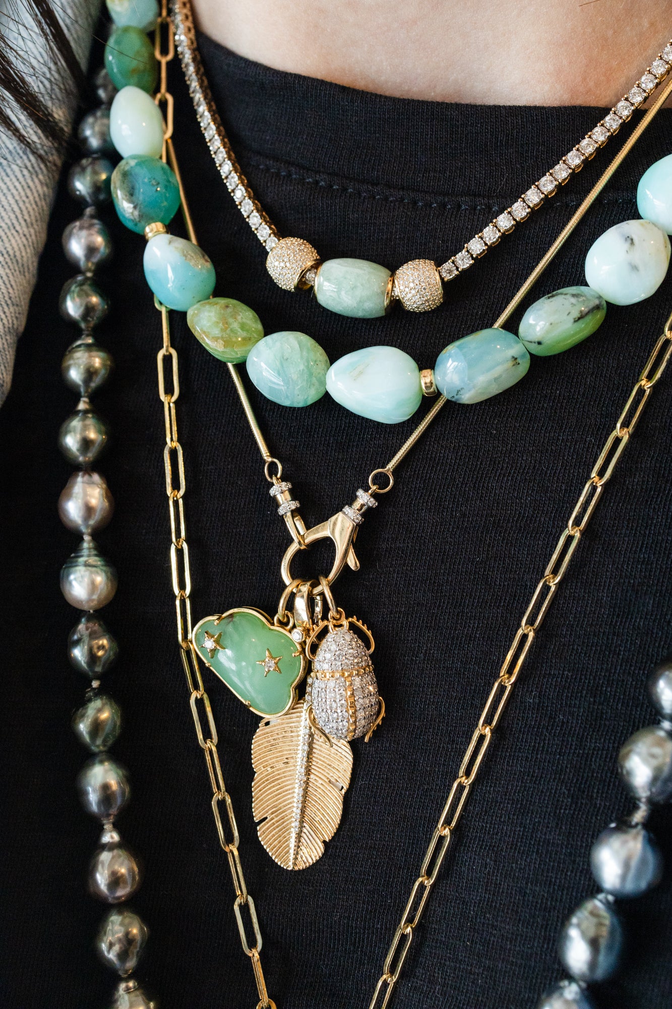 Graduated Peruvian Opal Rondelle Necklace