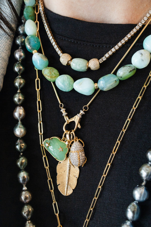 Graduated Peruvian Opal Rondelle Necklace