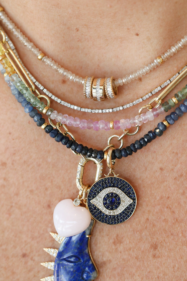 14K Gold Thin Dotted Edge Diamond Spacer