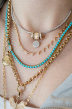14K Gold Dainty Trio Triangle Diamond Necklace