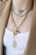 24" 14K Gold Simple Cable 12mm Diamond Lock Necklace