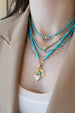 2mm Sleeping Beauty Square Turquoise Rondelle Necklace