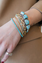 14K Gold Turquoise Tennis Bracelet