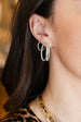 3/4" 14K White 1.5ct Oval Diamond Hoops