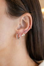 15mm 14K White Gold Bezel .26 Diamond Huggie
