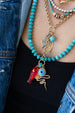10mm 14K Gold Diamond Turquoise Ball Charm