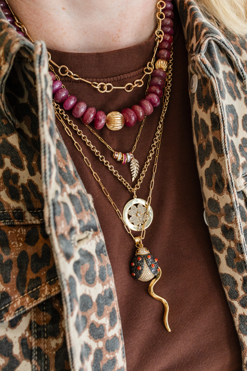 14K Gold Round + Bar Link Chain