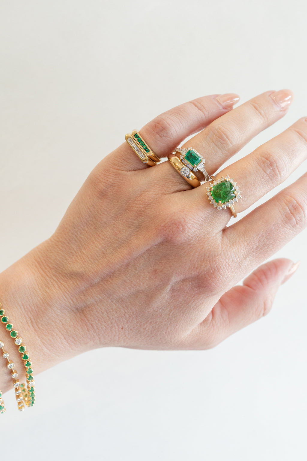 14K Gold 1.24ct Horizontal Emerald Baguette Diamond Ring