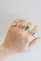 14K Gold Textured Snake Wrap Ring