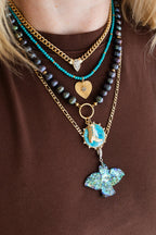 14K Gold Turquoise Cowgirl Boot Charm