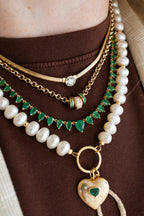 8mm 14K Gold Channel Set Emerald Spacer