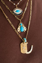 14K Gold Diamond Sapphire Turquoise Beetle