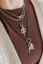 Large 14K Gold Diamond Freckled Skull Charm
