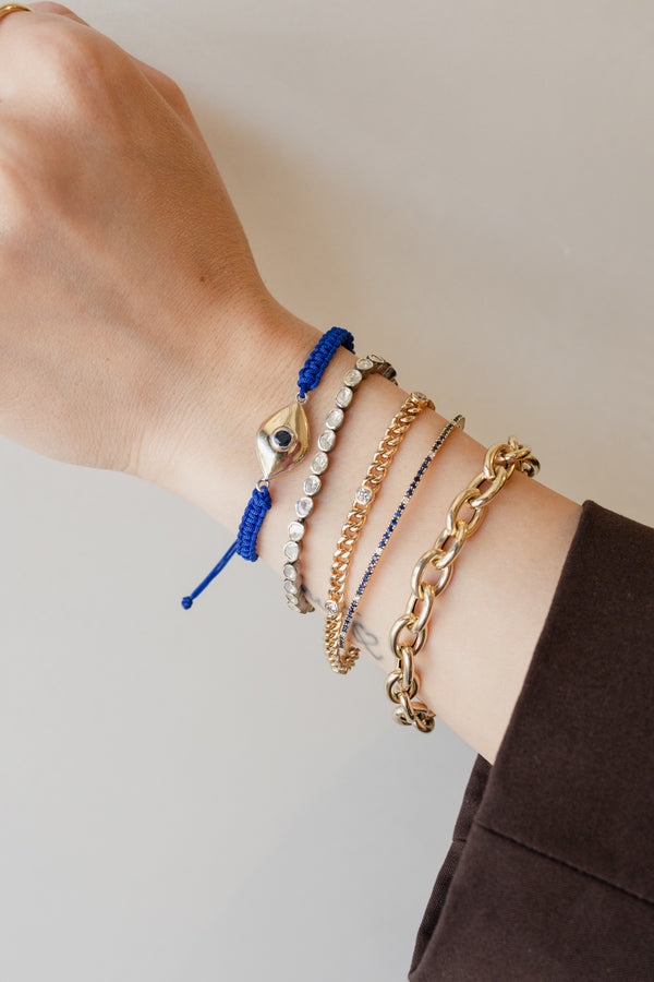 Classic Cosmic Eye Bracelet: Cobalt Blue Cord