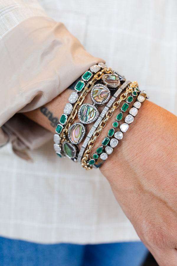 Silver Diamond Modern Rectangle Tennis Bracelet